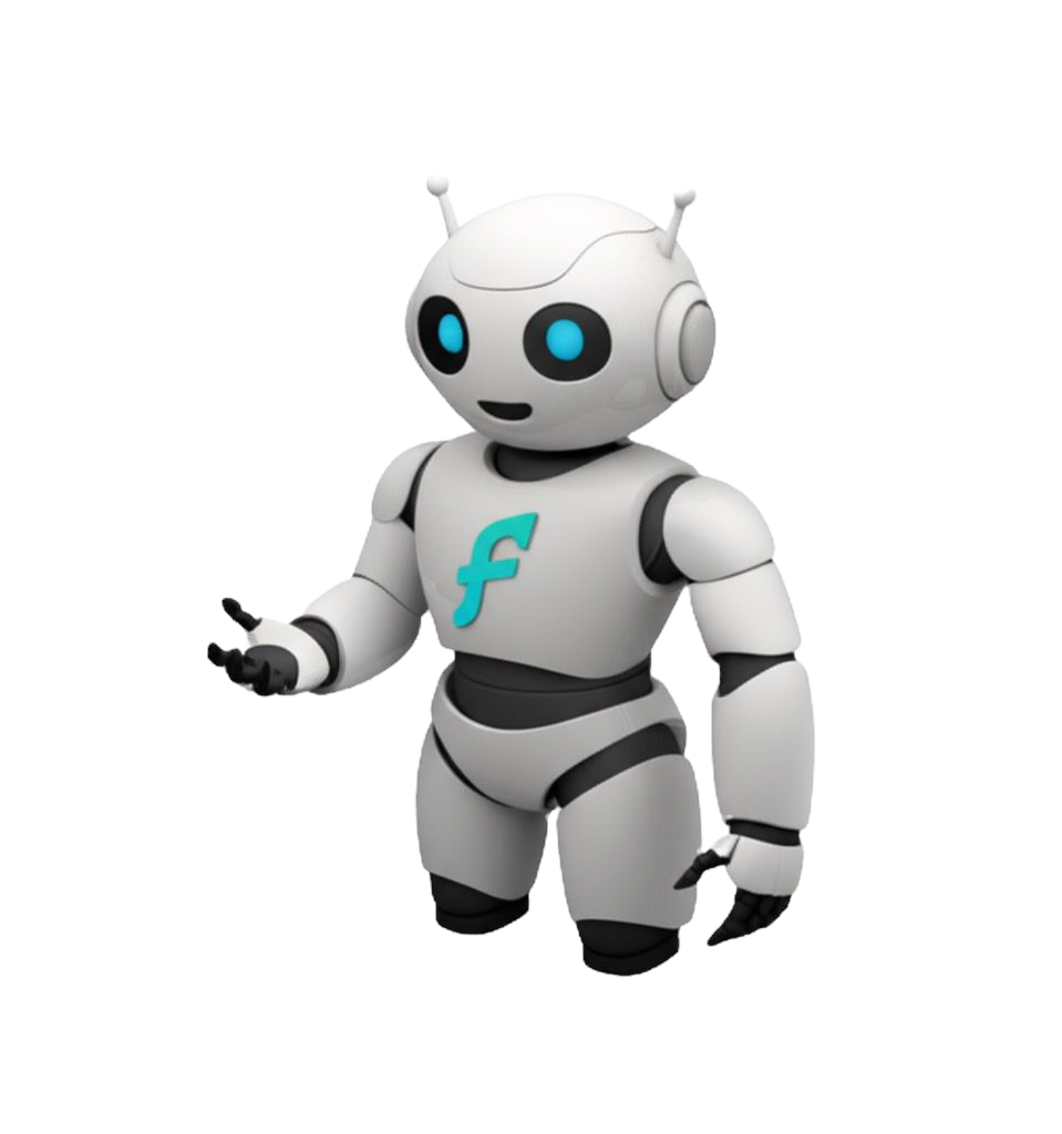 Fiup’un turkuaz gözlü, beyaz robot maskotu